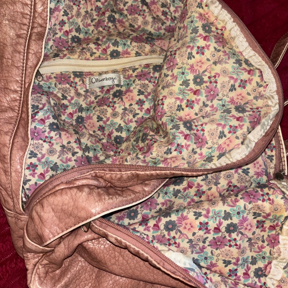 Floral Pattern Leather Backpack - image 4